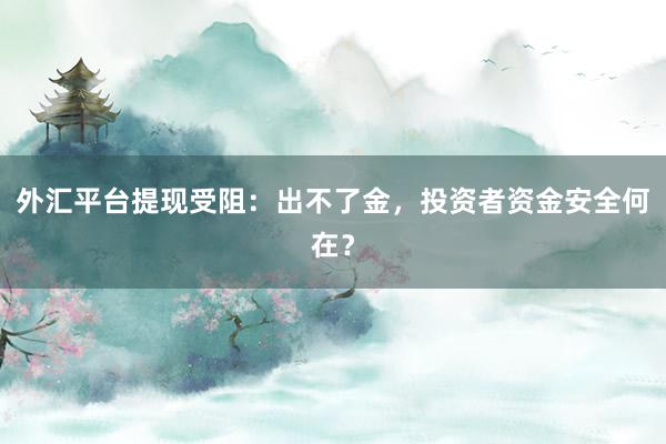 外汇平台提现受阻：出不了金，投资者资金安全何在？