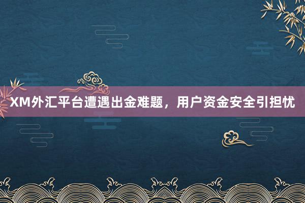 XM外汇平台遭遇出金难题，用户资金安全引担忧