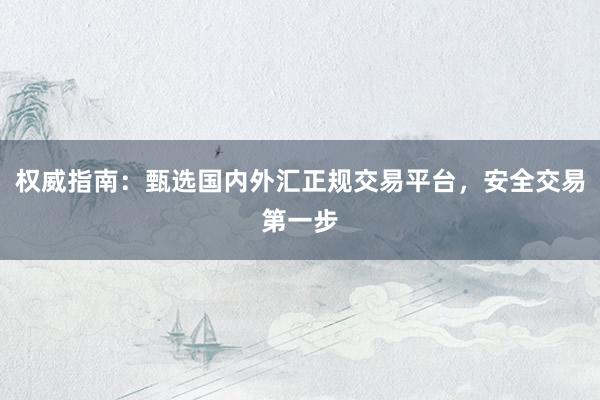 权威指南：甄选国内外汇正规交易平台，安全交易第一步