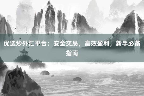优选炒外汇平台：安全交易，高效盈利，新手必备指南