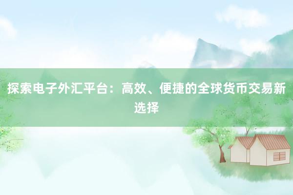 探索电子外汇平台：高效、便捷的全球货币交易新选择