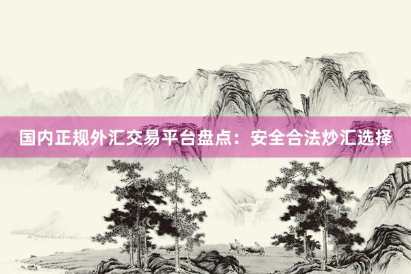 国内正规外汇交易平台盘点：安全合法炒汇选择